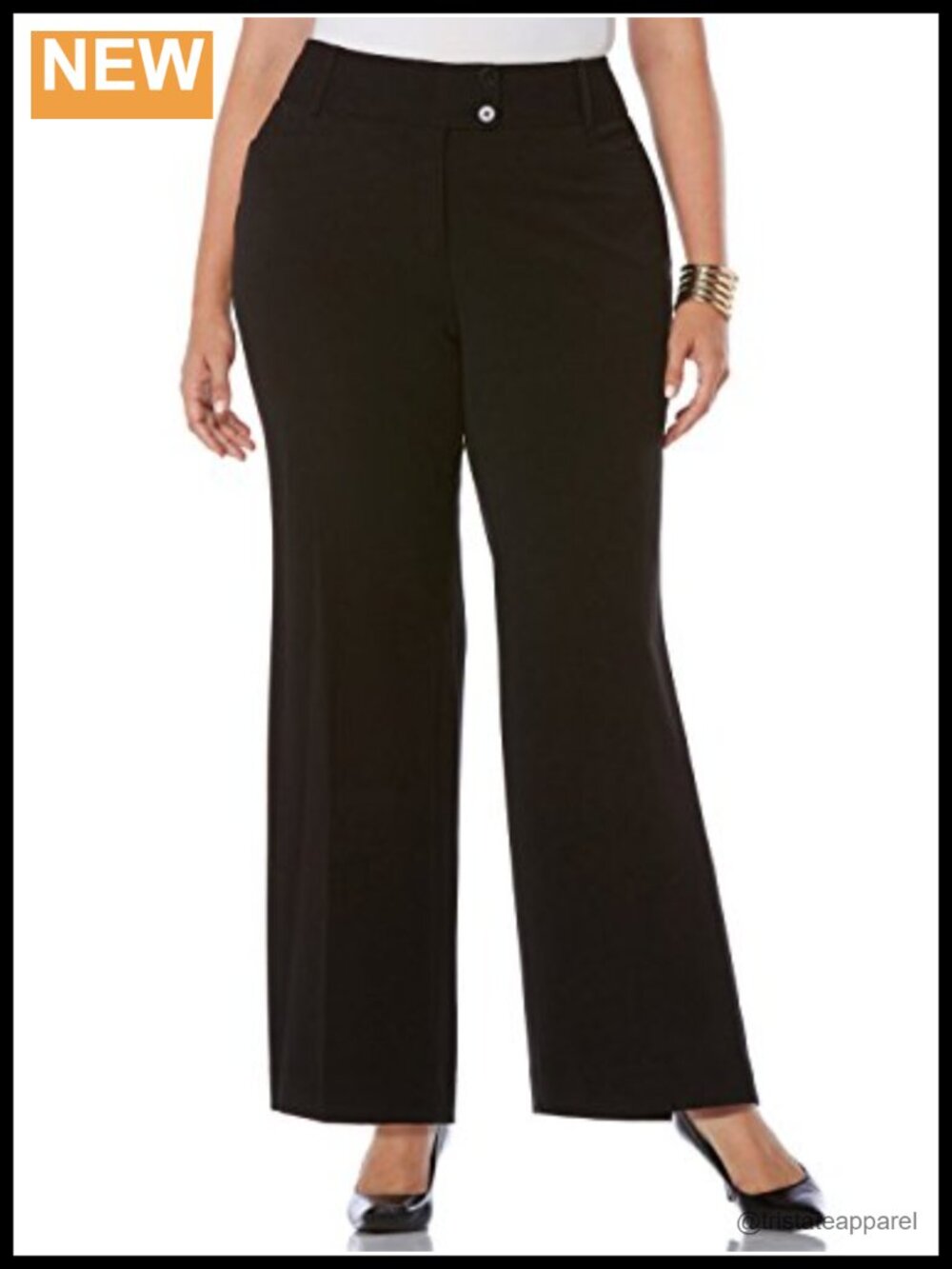 Rafaella Plus Size Gabardine Bootcut Dress Pants Curvy Fit Stretch